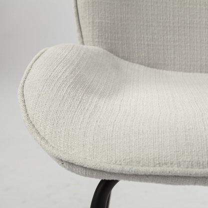 Set of Two White and Black Upholstered Fabric Dining Side Chairs HomeRoots