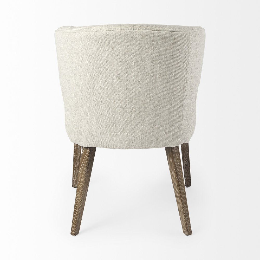 Ivory and Brown Mid Century Wingback Dining Chair HomeRoots