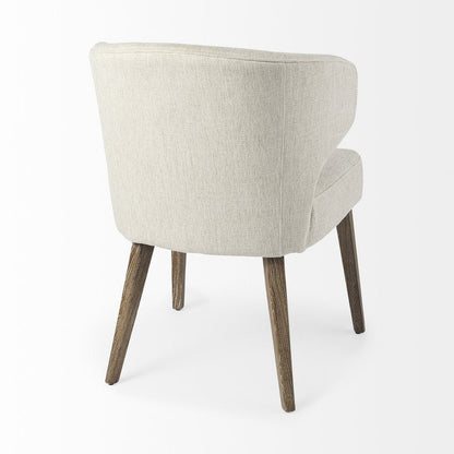 Ivory and Brown Mid Century Wingback Dining Chair HomeRoots