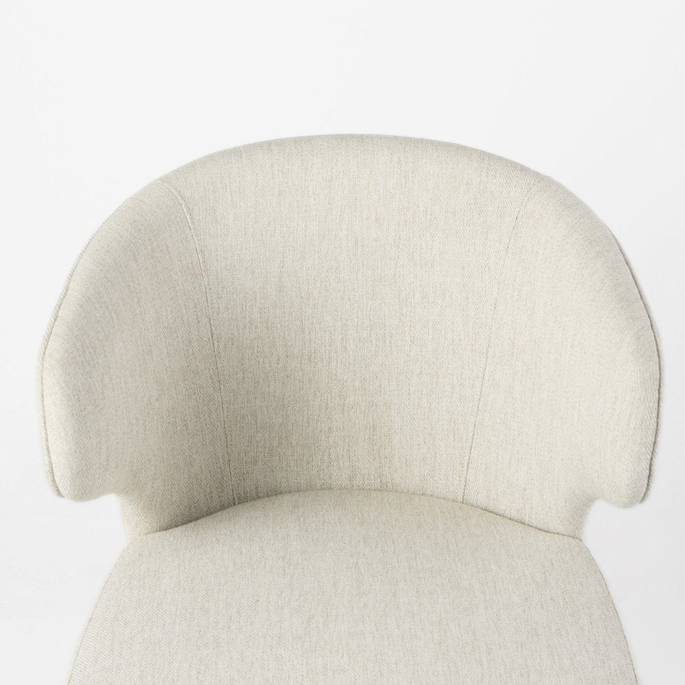 Ivory and Brown Mid Century Wingback Dining Chair HomeRoots