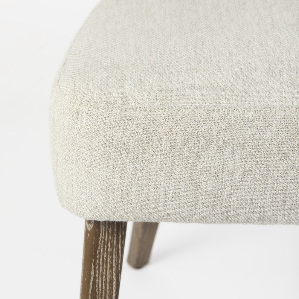 Ivory and Brown Mid Century Wingback Dining Chair HomeRoots