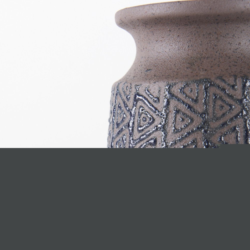 6" Brown Abstract Cylinder Ceramic Table Vase HomeRoots