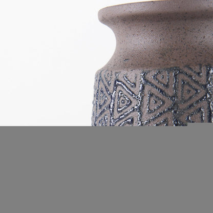 6" Brown Abstract Cylinder Ceramic Table Vase HomeRoots