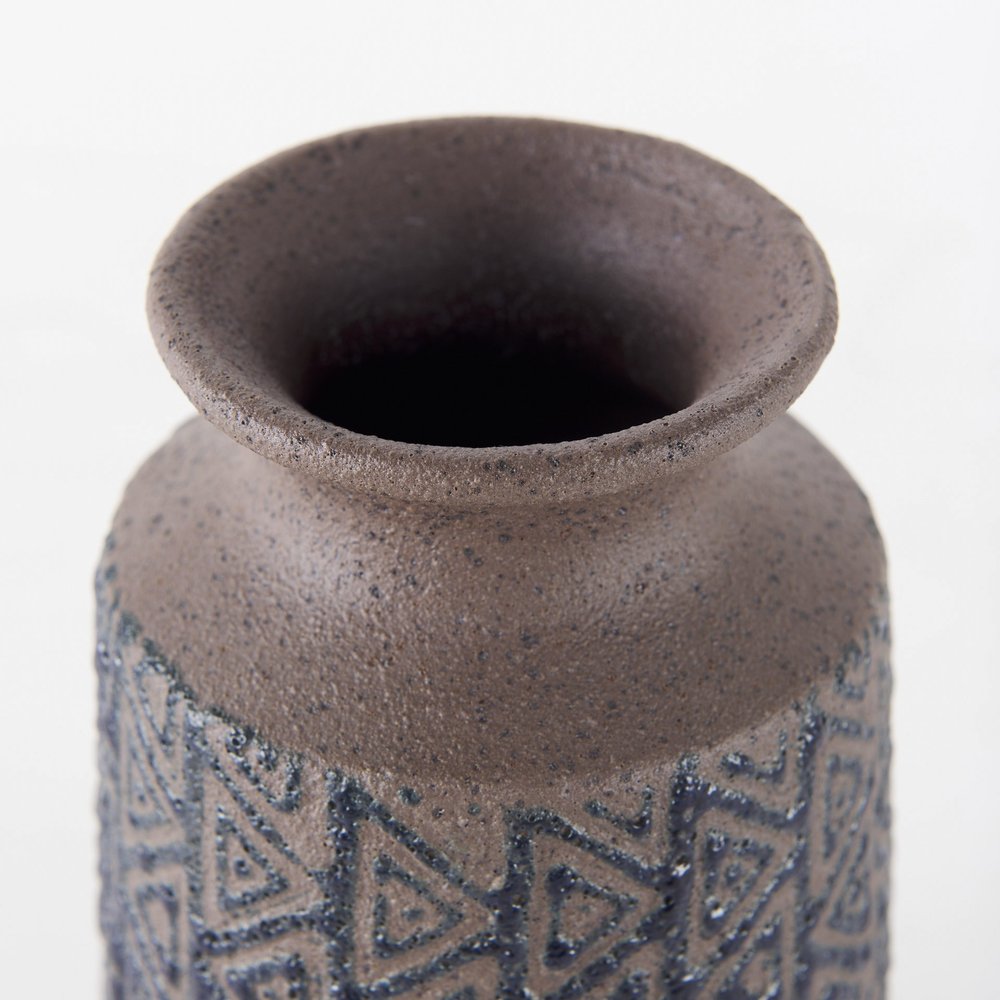 7" Brown Abstract Cylinder Ceramic Table Vase HomeRoots