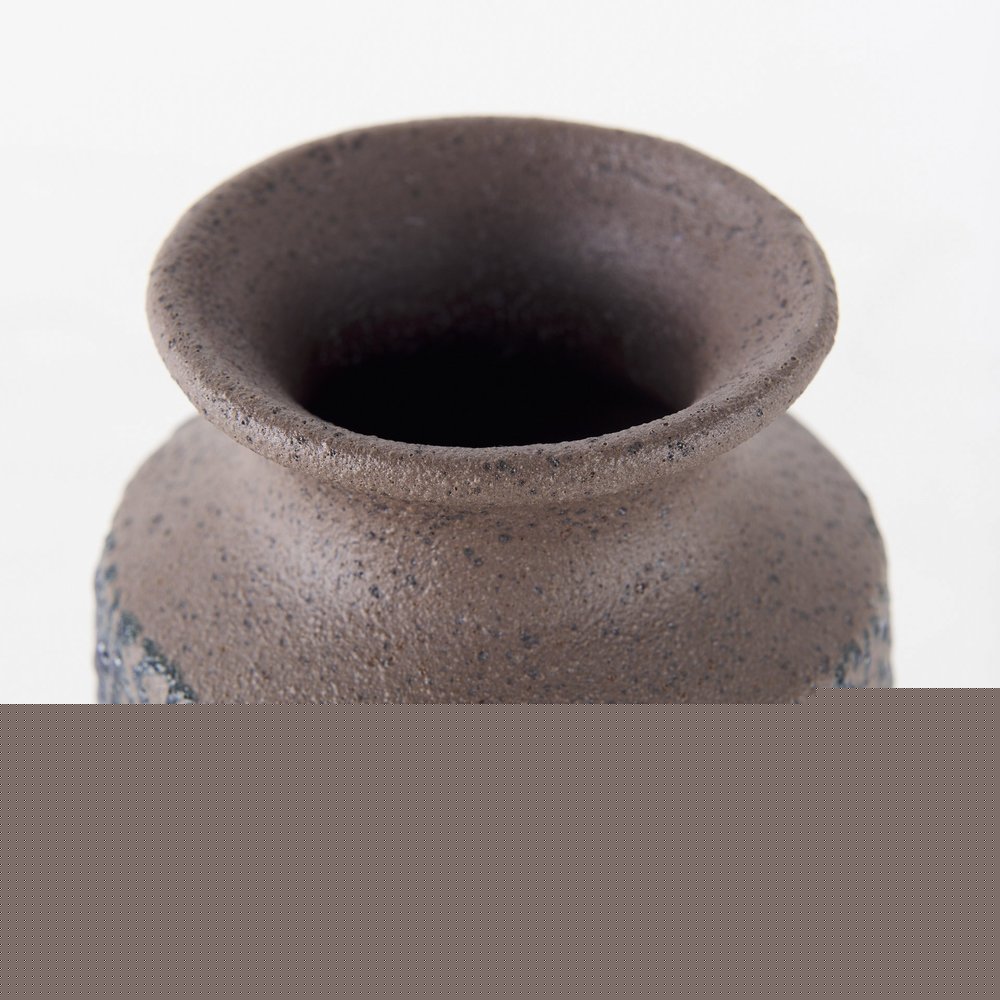 7" Brown Abstract Cylinder Ceramic Table Vase HomeRoots