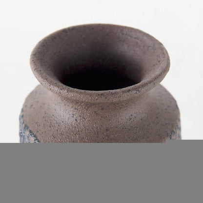 7" Brown Abstract Cylinder Ceramic Table Vase HomeRoots