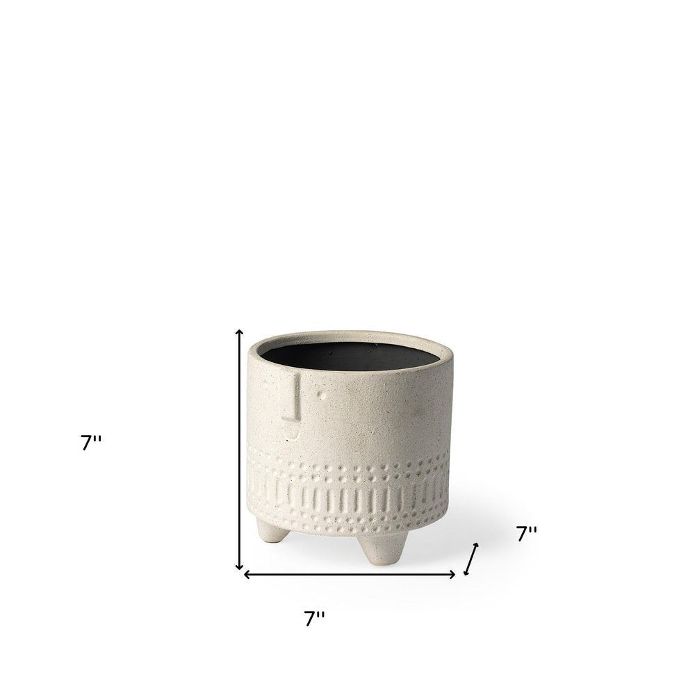7" White Abstract Cylinder Ceramic Table Vase — view 6