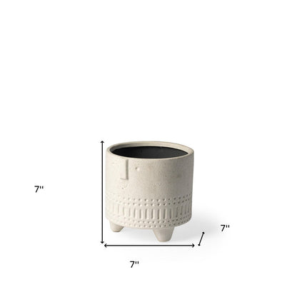 7" White Abstract Cylinder Ceramic Table Vase HomeRoots