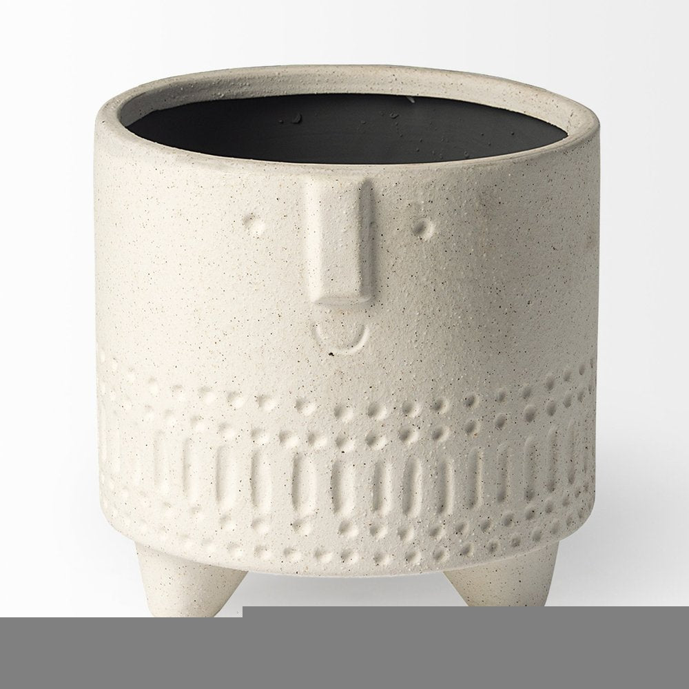 7" White Abstract Cylinder Ceramic Table Vase HomeRoots