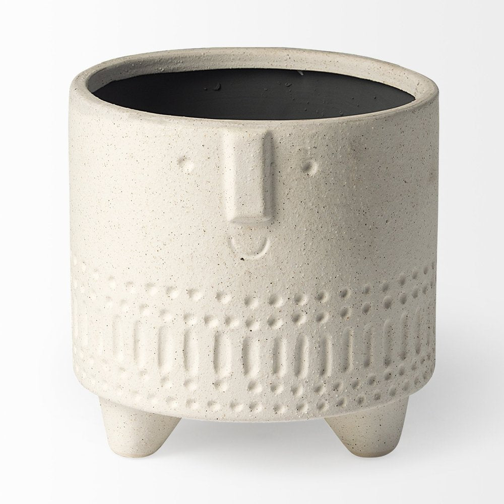 7" White Abstract Cylinder Ceramic Table Vase HomeRoots