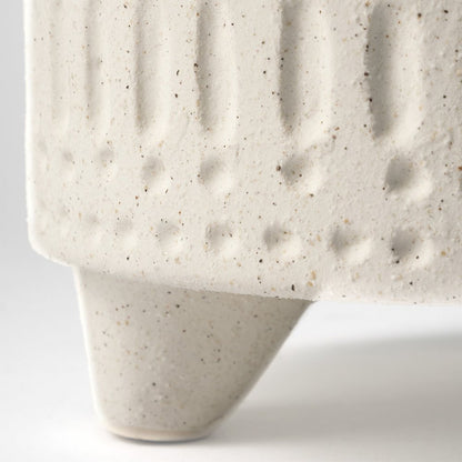 7" White Abstract Cylinder Ceramic Table Vase HomeRoots
