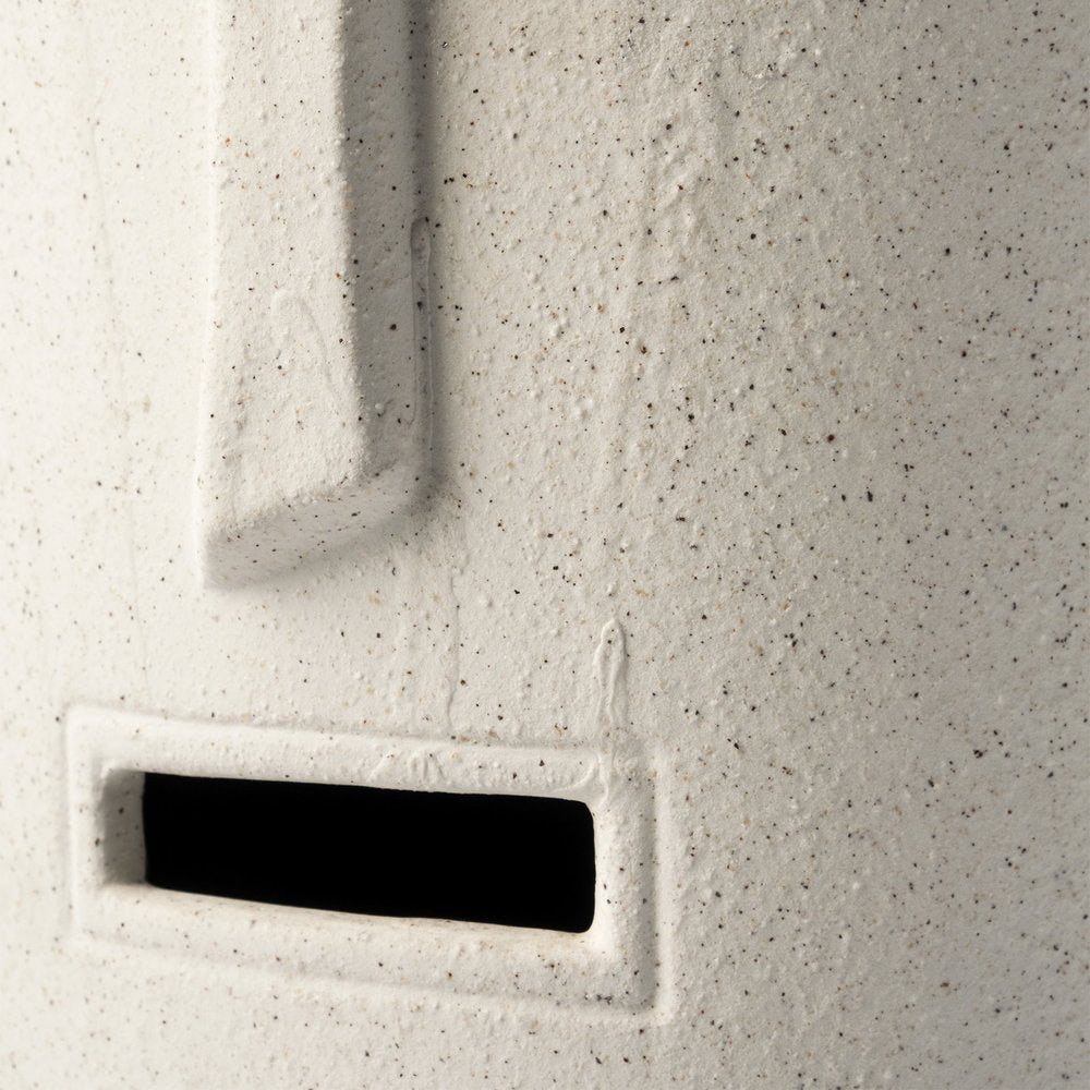 14" White Abstract Cylinder Ceramic Table Vase — view 3