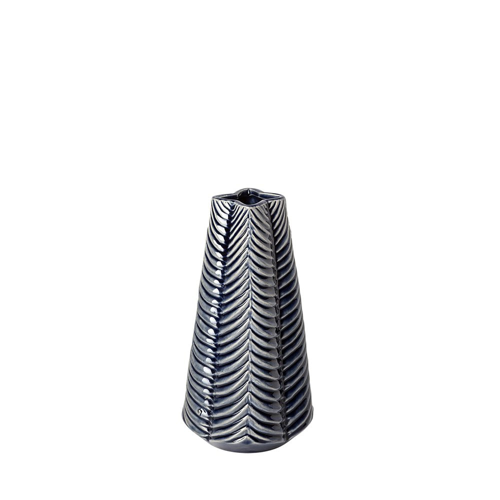 10" Navy Blue Abstract Ceramic Cylinder Table Vase HomeRoots