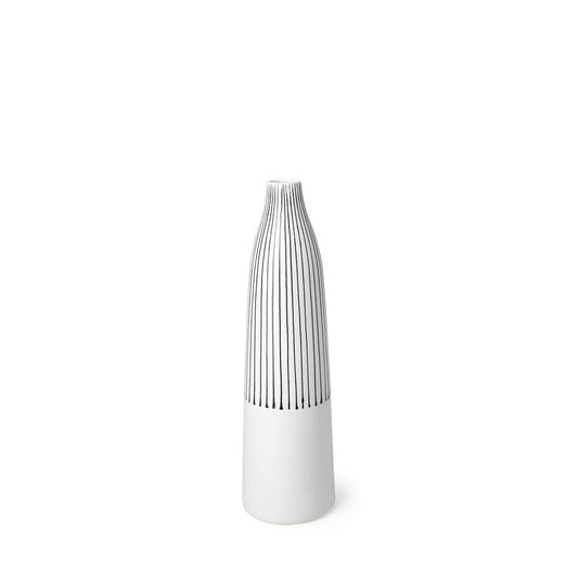 18" Black And White Abstract Cylinder Ceramic Table Vase HomeRoots