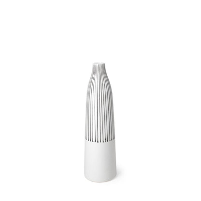 18" Black And White Abstract Cylinder Ceramic Table Vase HomeRoots