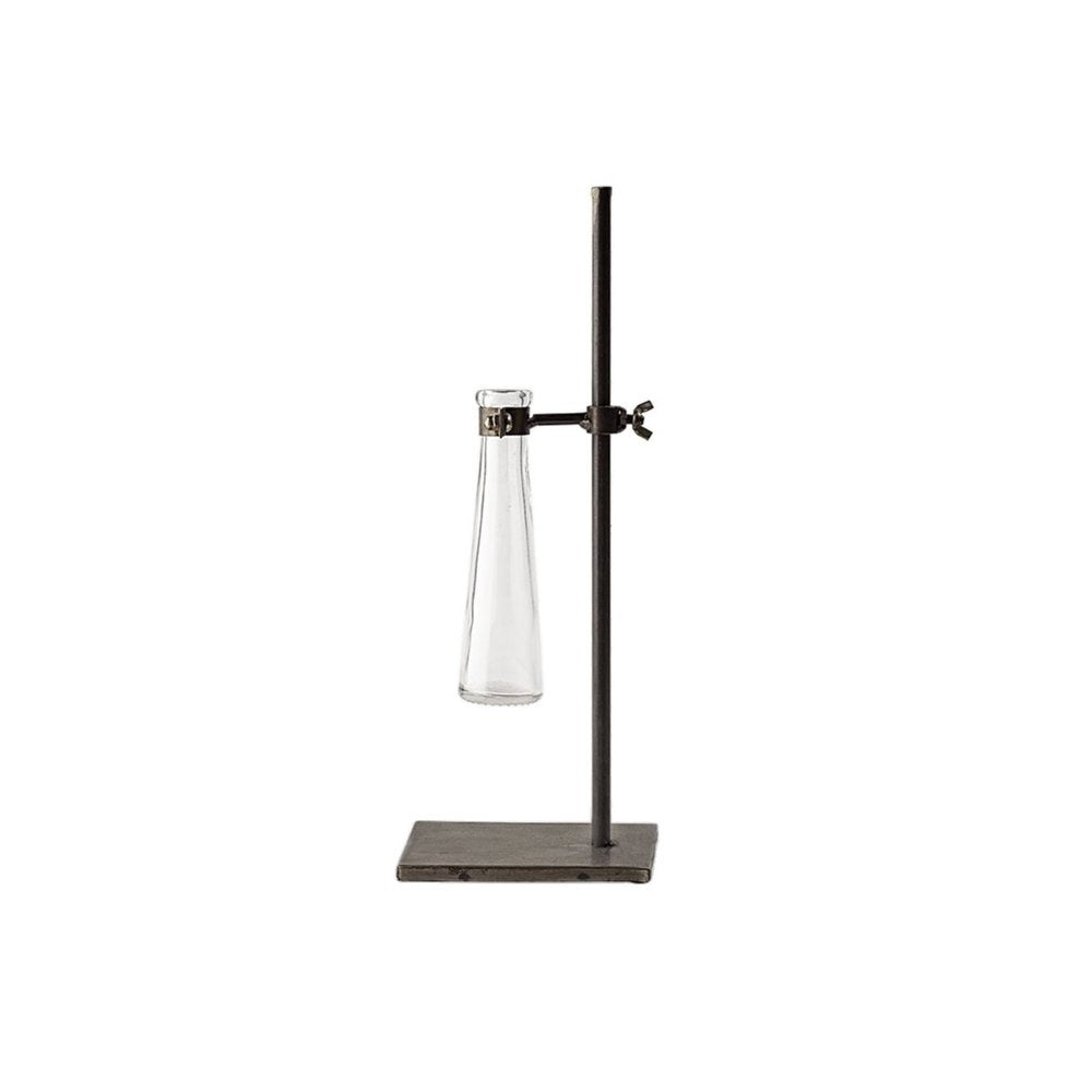 Set of Two Dark Brown Abstract Metal Cylinder Table Vases HomeRoots