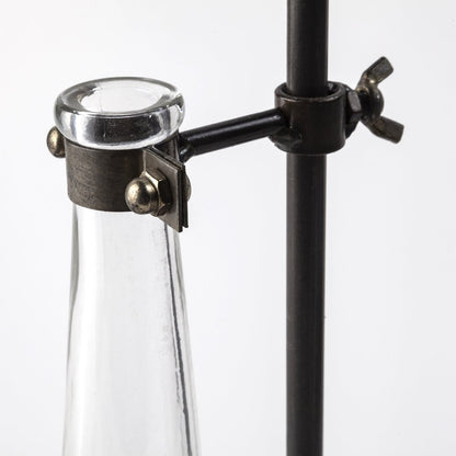 Set of Two Dark Brown Abstract Metal Cylinder Table Vases HomeRoots