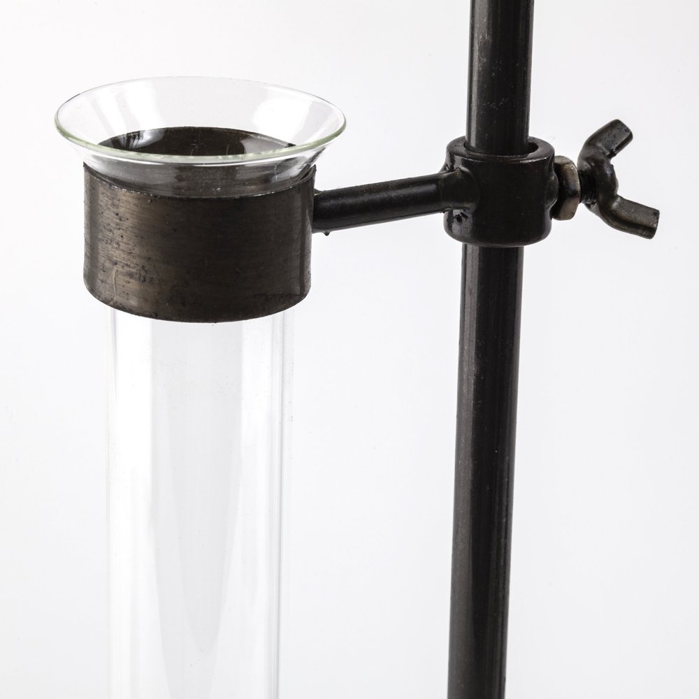Set of Two Dark Brown Abstract Metal Cylinder Table Vases HomeRoots