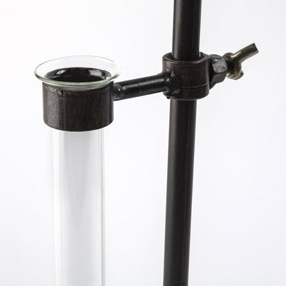 Set of Two Dark Brown Abstract Metal Cylinder Table Vases HomeRoots