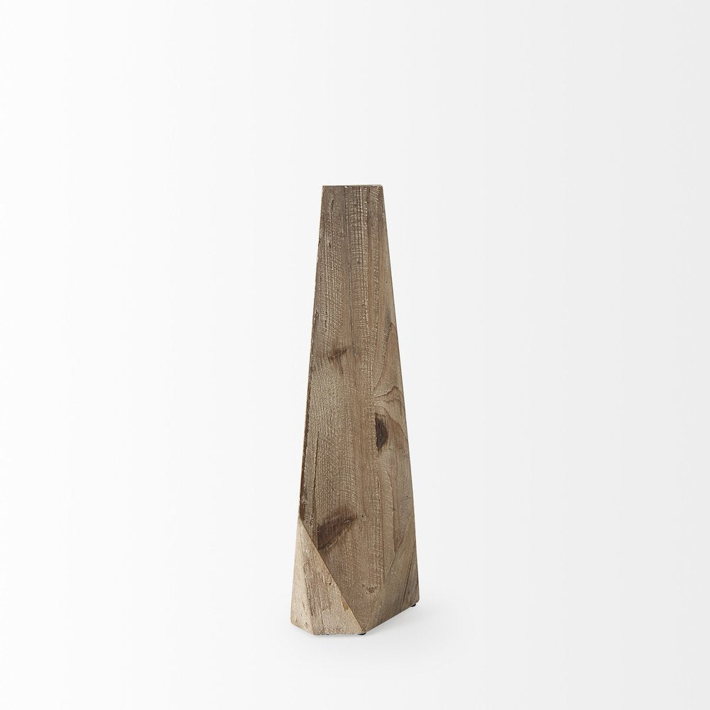 15" Natural Abstract Cylinder Solid Wood Table Vase — view 4