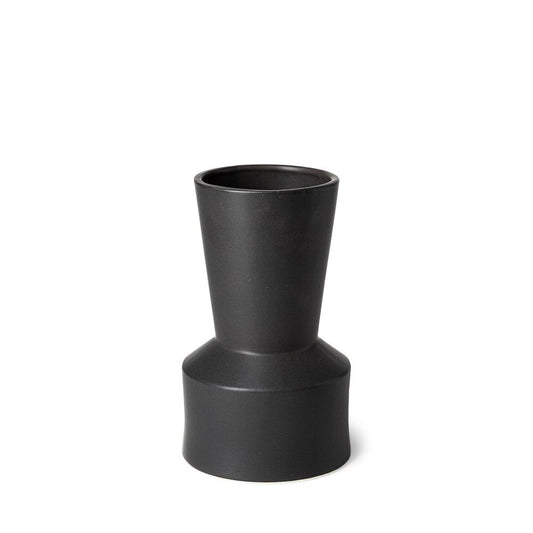 9" Black Abstract Cylinder Ceramic Table Vase HomeRoots