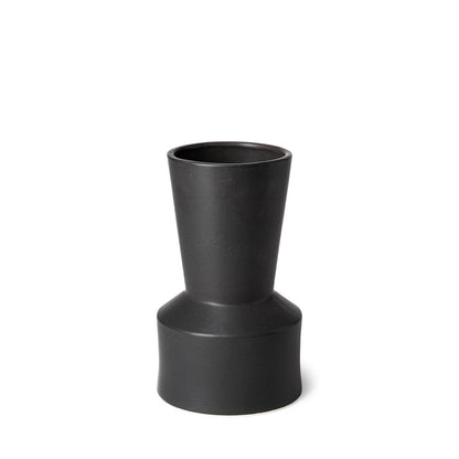 9" Black Abstract Cylinder Ceramic Table Vase HomeRoots