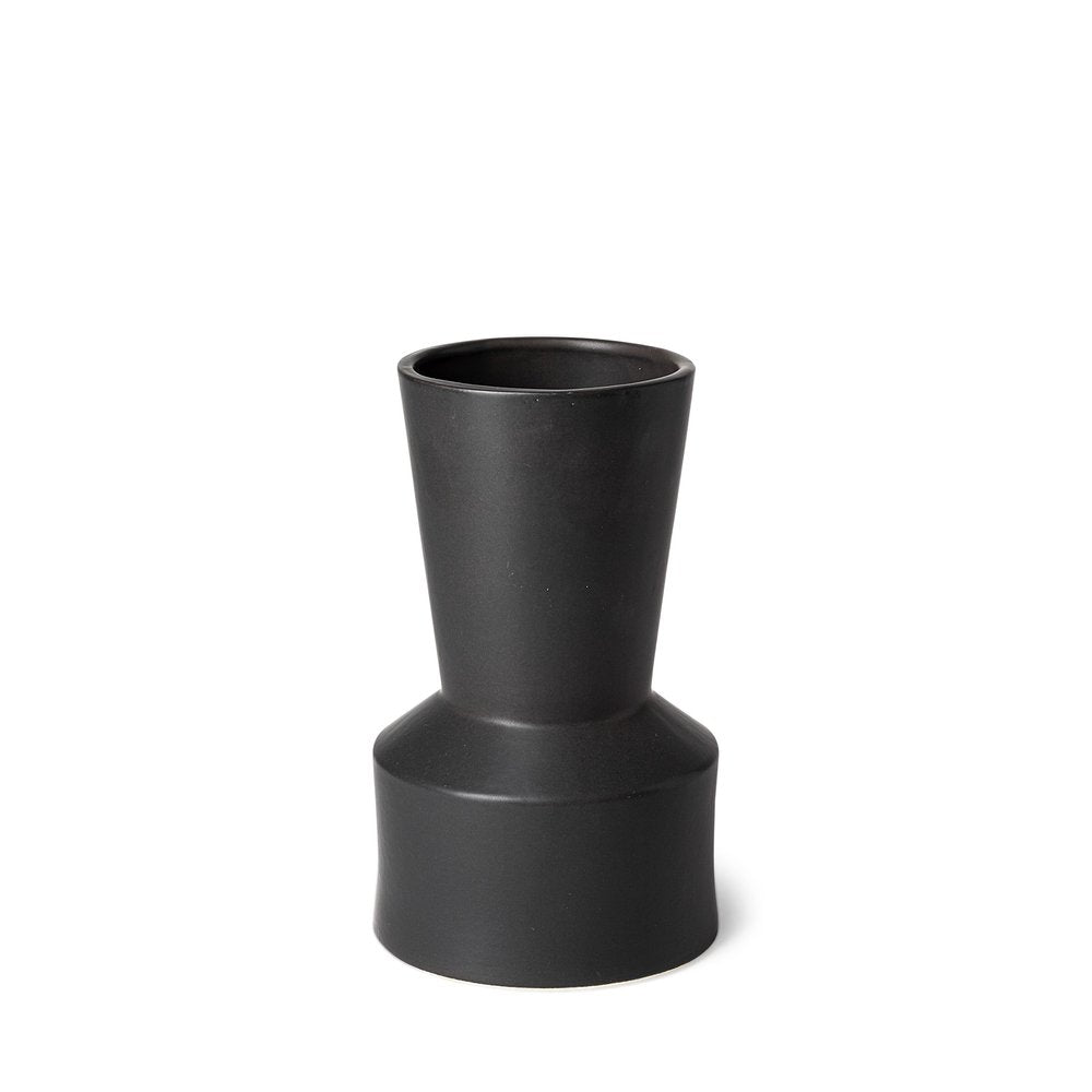9" Black Abstract Cylinder Ceramic Table Vase HomeRoots