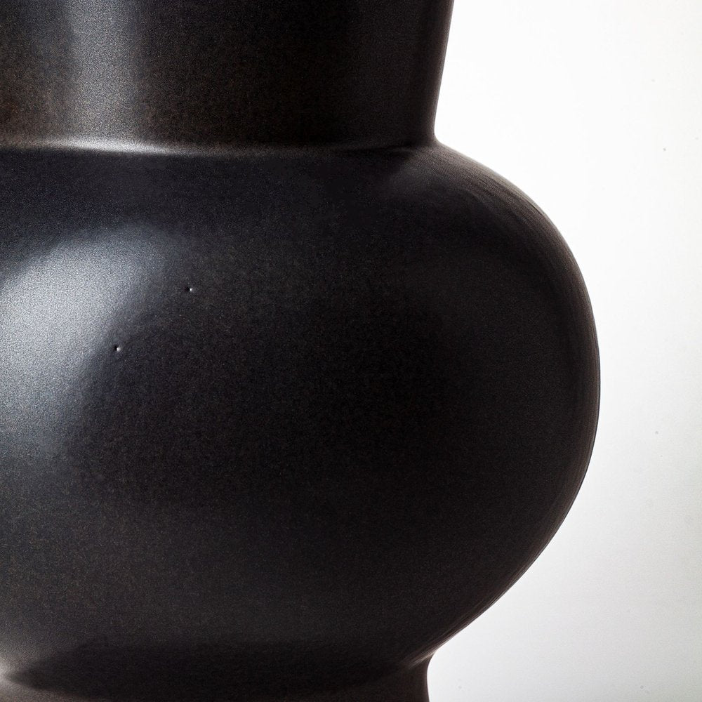 11" Black Abstract Cylinder Ceramic Table Vase HomeRoots
