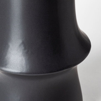 17" Black Abstract Cylinder Ceramic Table Vase HomeRoots