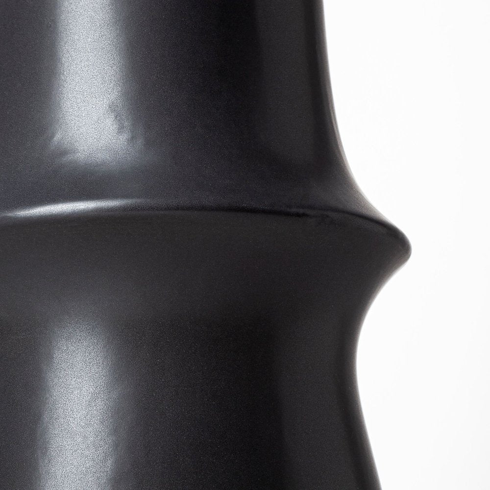 17" Black Abstract Cylinder Ceramic Table Vase — view 4