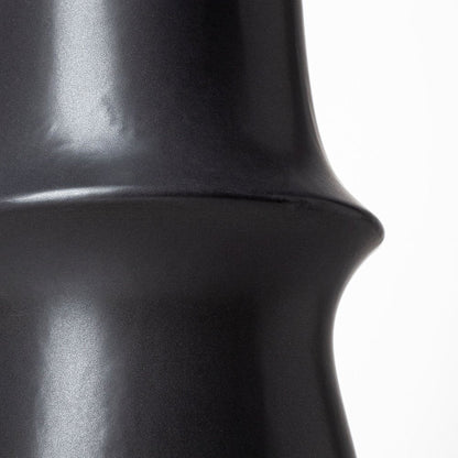 17" Black Abstract Cylinder Ceramic Table Vase HomeRoots