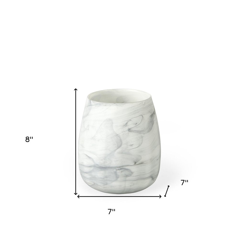 8" Gray Abstract Cylinder Crystal Glass Table Vase HomeRoots