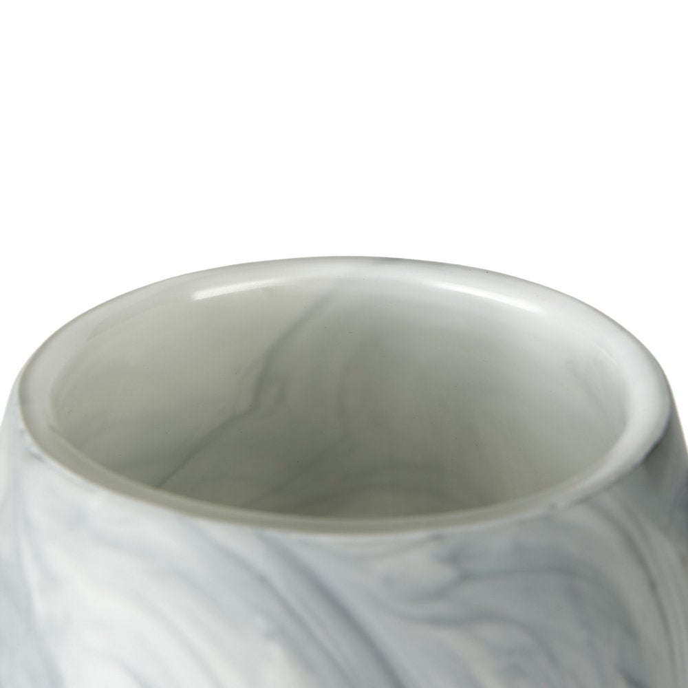 12" Gray And White Abstract Cylinder Crystal Glass Table Vase HomeRoots