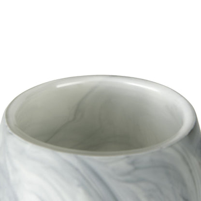 12" Gray And White Abstract Cylinder Crystal Glass Table Vase HomeRoots