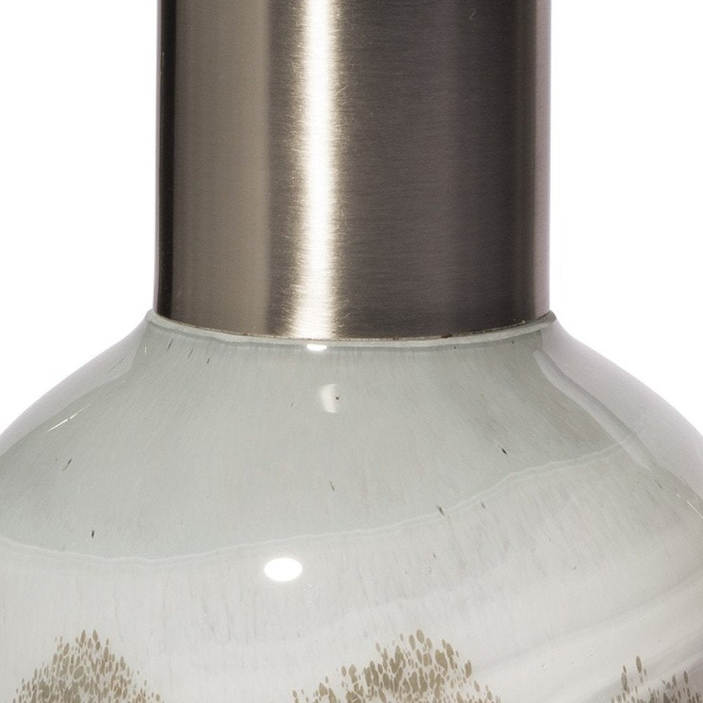 13" Bronze And White Ombre Glass Cylinder Table Vase HomeRoots