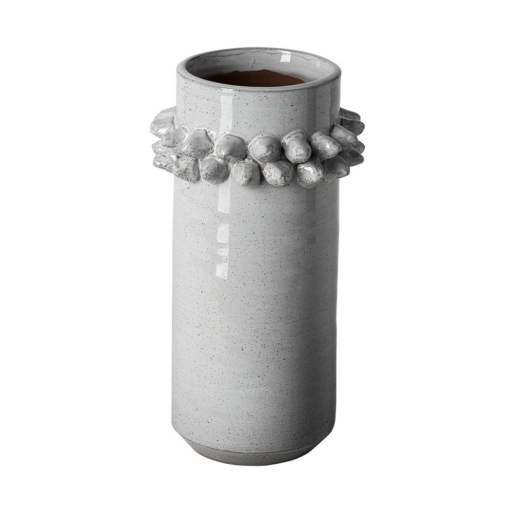 11" Gray Abstract Cylinder Ceramic Table Vase — view 1