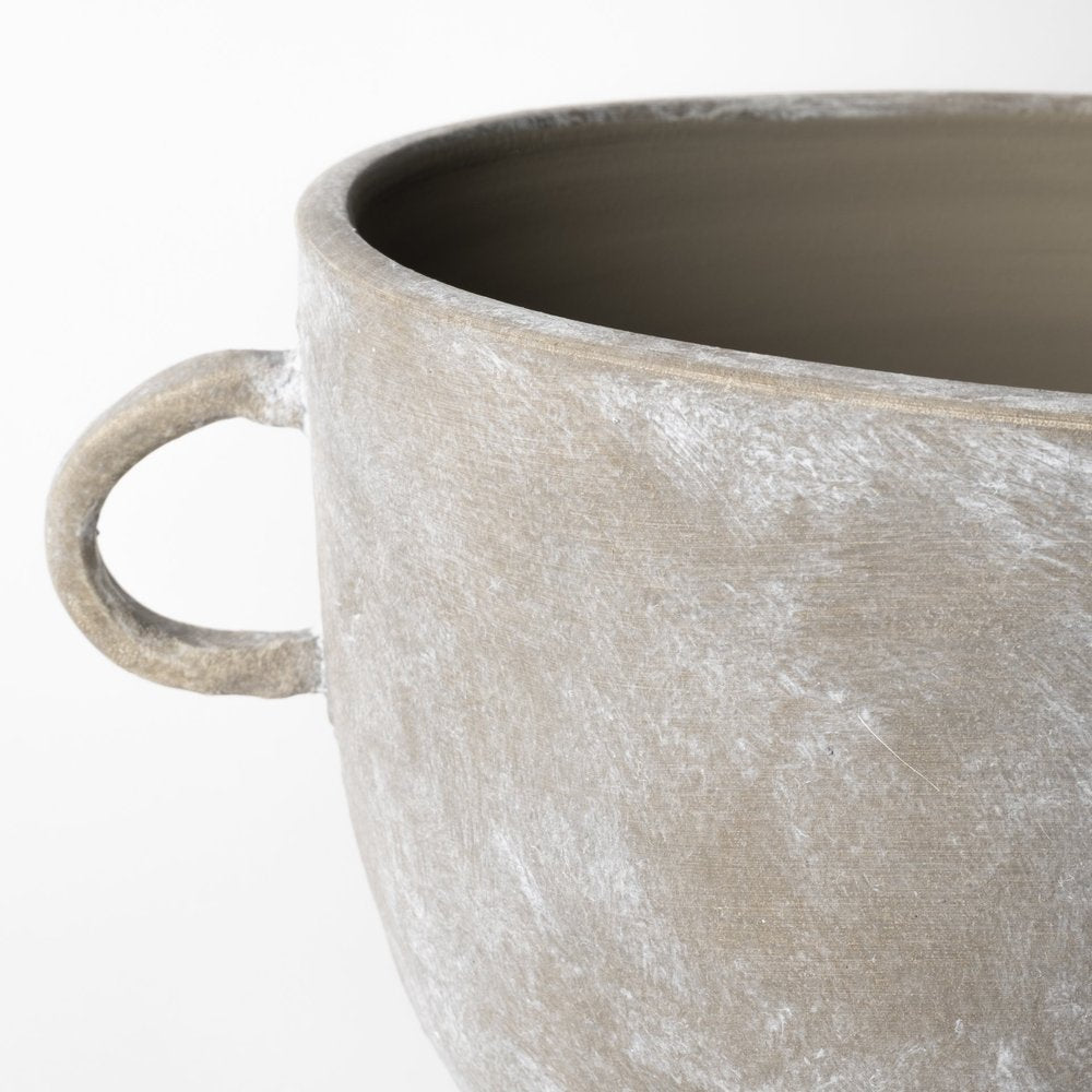 10" Brown Abstract Cylinder Ceramic Table Vase HomeRoots