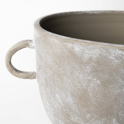 10" Brown Abstract Cylinder Ceramic Table Vase HomeRoots