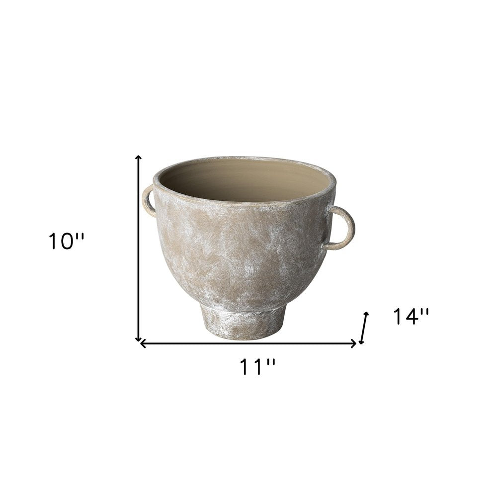 10" Brown Abstract Cylinder Ceramic Table Vase — view 5