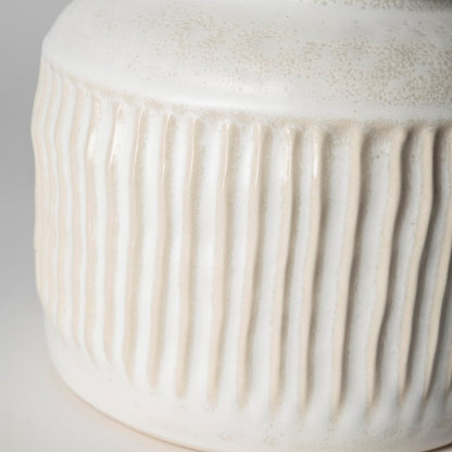 8" Whitewash Handled Textured Ceramic Vase HomeRoots