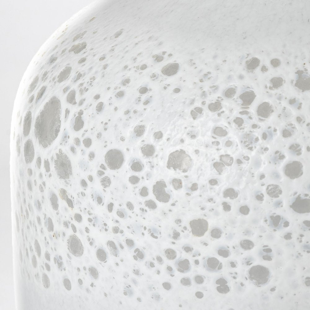 8" White Abstract Cylinder Crystal Glass Table Vase HomeRoots