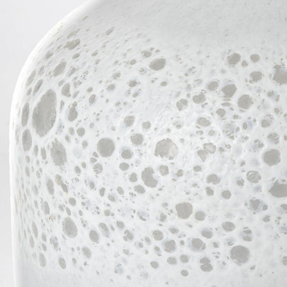 8" White Abstract Cylinder Crystal Glass Table Vase HomeRoots