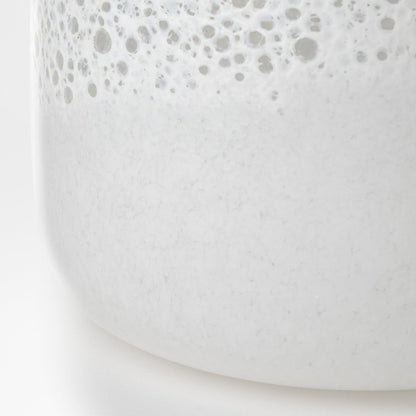 8" White Abstract Cylinder Crystal Glass Table Vase HomeRoots