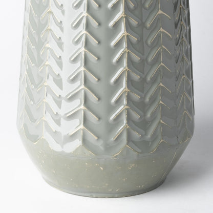11" Green Abstract Cylinder Metal Table Vase HomeRoots