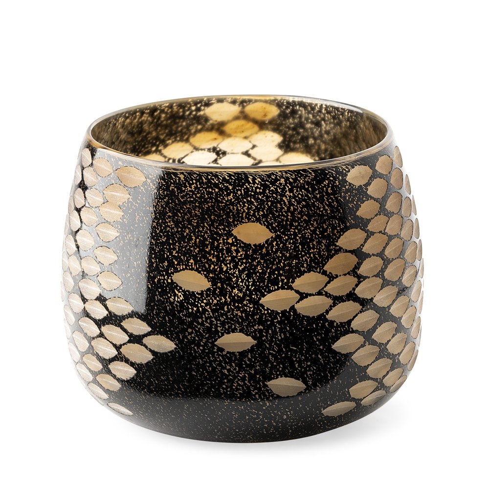 6" Gold Abstract Cylinder Crystal Glass Table Vase HomeRoots