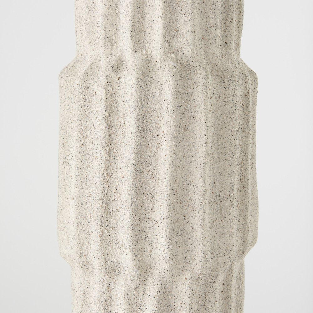 23" Cream Abstract Cylinder Ceramic Table Vase HomeRoots