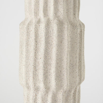 23" Cream Abstract Cylinder Ceramic Table Vase HomeRoots