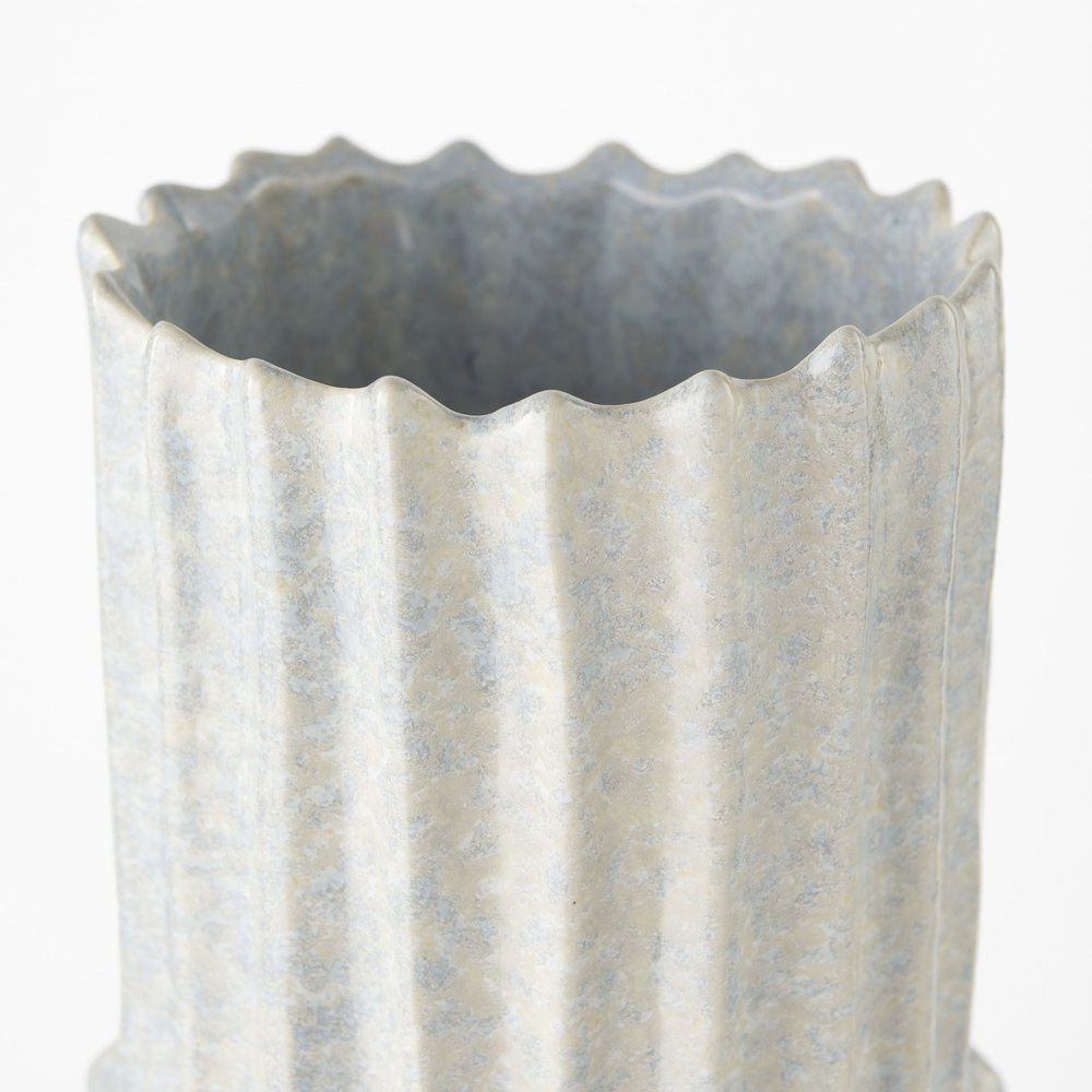 23" Gray Abstract Cylinder Ceramic Table Vase — view 2