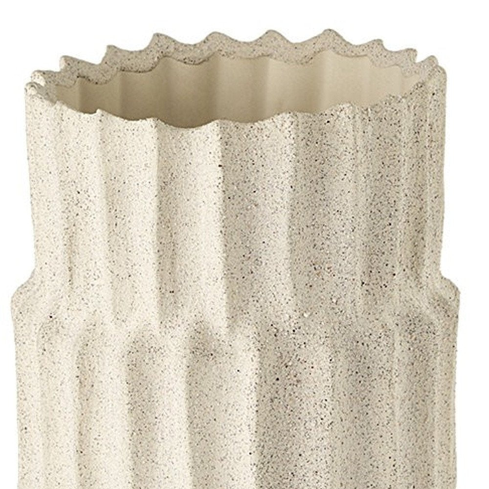 14" Sand Ceramic Cylinder Table Vase HomeRoots
