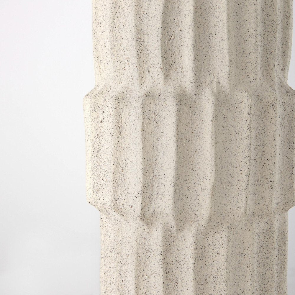 14" Sand Ceramic Cylinder Table Vase HomeRoots